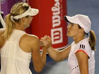 ������ ���� (������) � ����� �������� ����� ����� 1/4 ������ Australian Open. ���� AFP