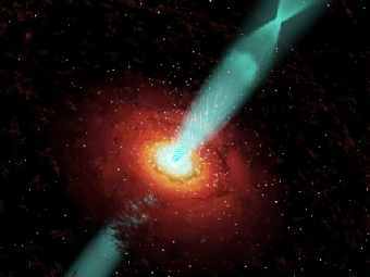 ������� ������ ������ ����, � ������� ����������� ����. ����: Marscher et al., Wolfgang Steffen, Cosmovision, NRAO/AUI/NSF