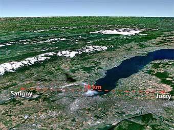 ������� ������� (Satigny) � ����� (Jussy). ���� NASA